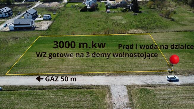Działka z WZ na trzy domy jednorodzinne