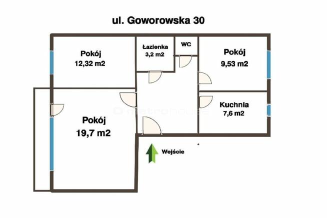 Przestronne 3 pokoje z dużym balkonem - 60,6 m²