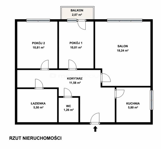 3 pokoje 64 m² Balkon Duży potencjał