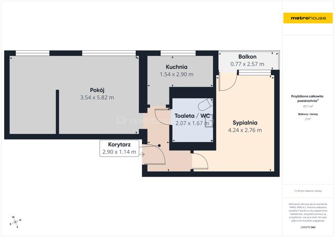 Ligota, funkcjonalne 2 pokoje 47,8 m2, z balkonem