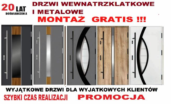Drzwi wejściowe zewnętrzne z montażem wewnątrzklatkowe