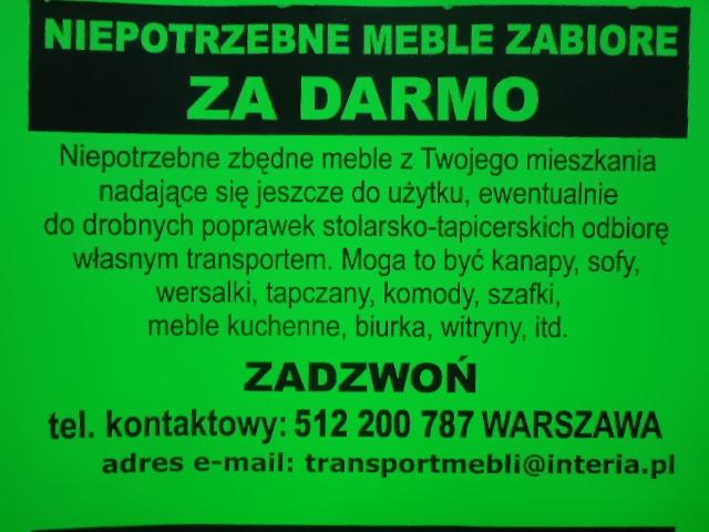 DARMOWY WYWÓZ MEBLI