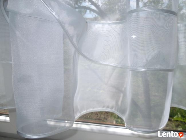 Firany firanki woal biały gładki z lamowką HIT