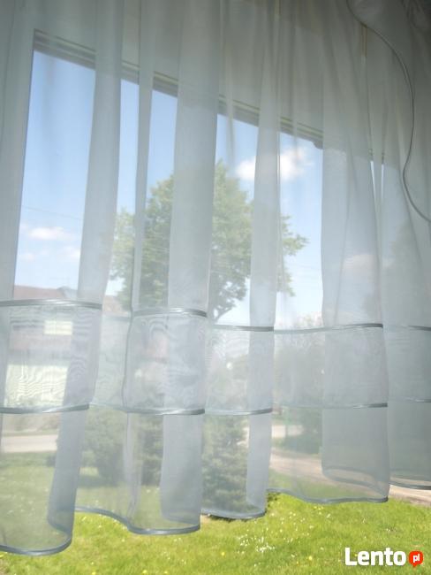 Firany firanki woal biały gładki z lamowką HIT