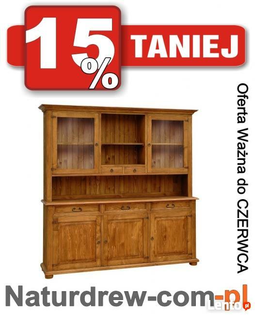 Duży drewniany Kredens,Witryna 15 od PRODUCENTA -Promocja