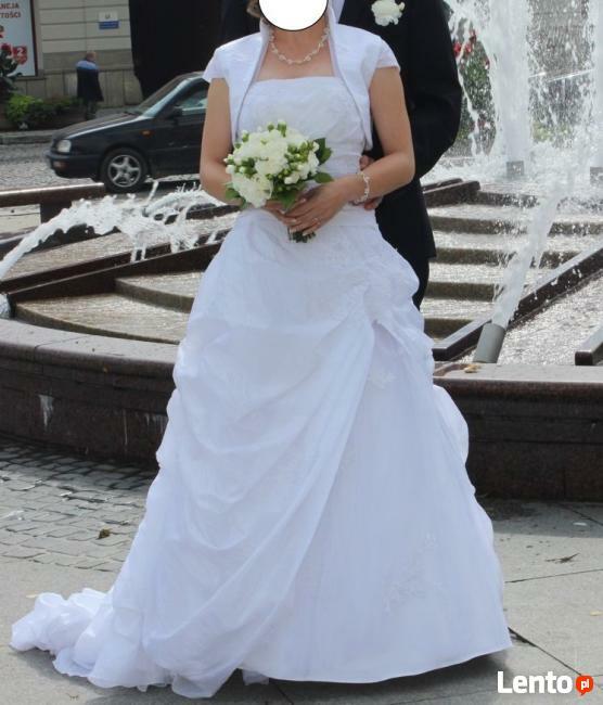 Sprzedam śliczną białą suknię ślubną z organtyny rozm