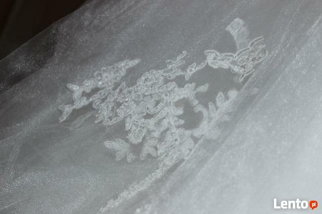 Sprzedam śliczną białą suknię ślubną z organtyny rozm