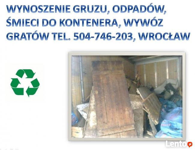 Wywóz odpadów, Wrocław z remontu, z budowy, odpady,