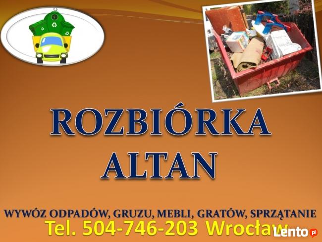 Rozbiórkl altan, tel 504-76-203, wyburzenie altany, komórki,
