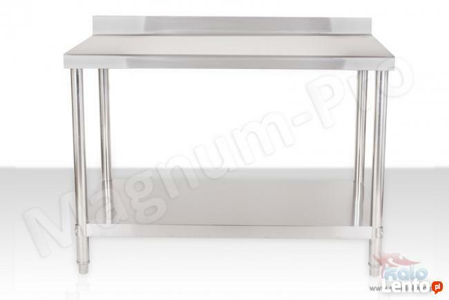 Stół gastronomiczny 120x70cm blat roboczy z rantem stalowy