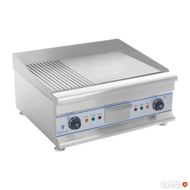 Podwójny grill płyta grillowa ryflowana/gładka 60cm