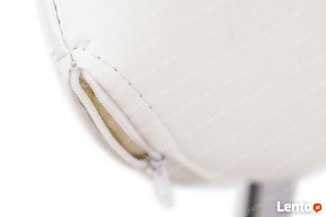 Fotel krzesło siodłowe z oparciem białe obrotowe