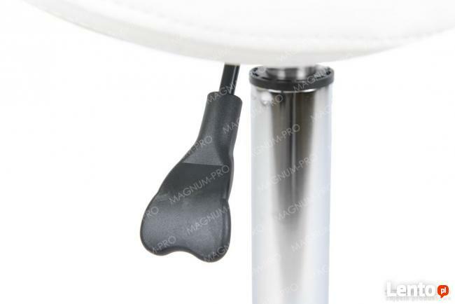 Fotel krzesło siodłowe z oparciem białe obrotowe