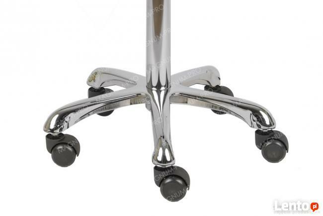 Fotel krzesło siodłowe z oparciem białe obrotowe