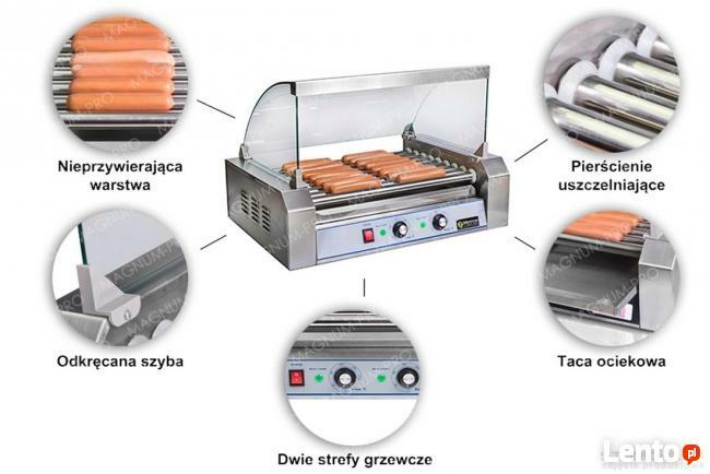 Podgrzewacz rolkowy do parówek 9 rolek do hot-dogów