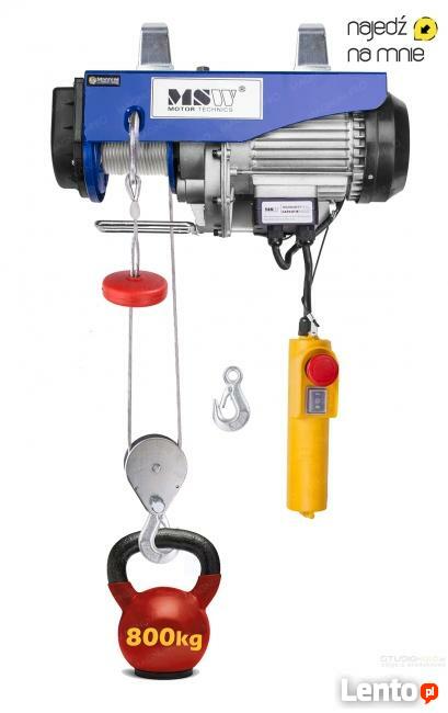 Dźwig budowlany warsztatowy udźwig 800 kg wciągarka linowa