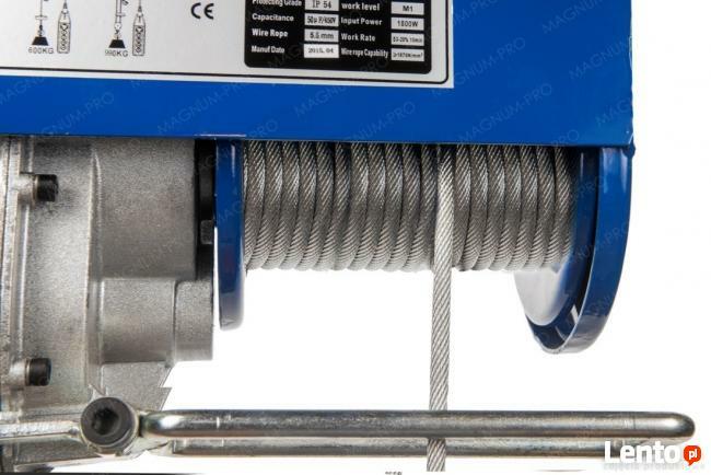 Dźwig warsztatowy linowy, wciągarka, udźwig 250 kg