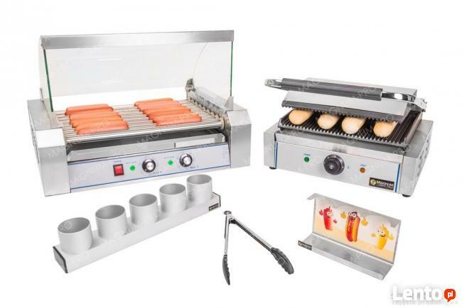 Zestaw do hot dogów - duży - grill, opiekacz, podgrzewacz
