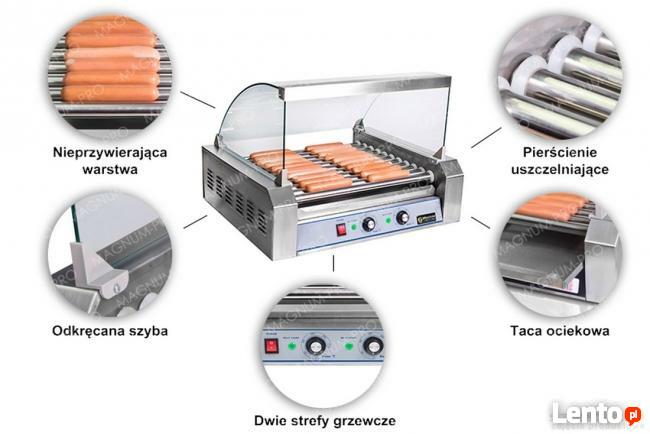 Podgrzewacz rolkowy do parówek 11 rolek do hot-dogów