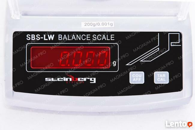 Dokładna waga laboratoryjna jubilerska 200g / 0,001g osłona