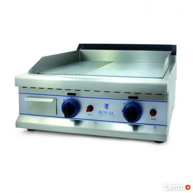 Podwójna płyta grillowa na gaz ziemny ryflowana