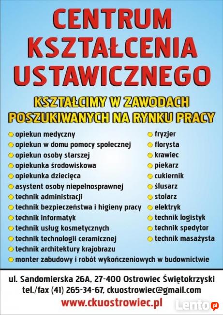 Darmowa nauka / Kursy zawodowe w CKU w Ostrowcu Św.