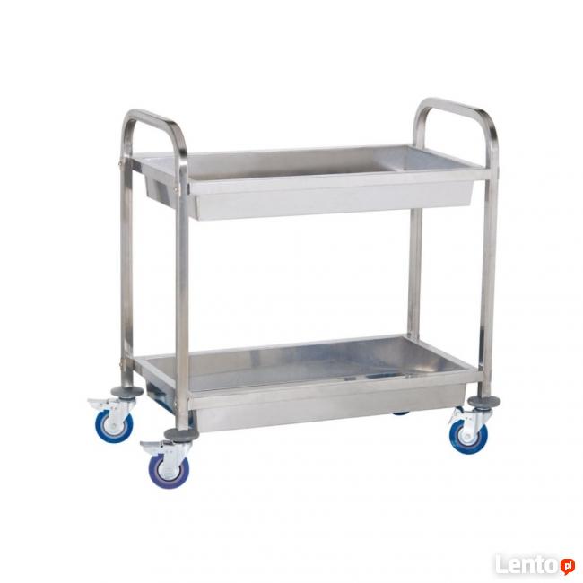 Wózek kelnerski transportowy głęboki 2 półki