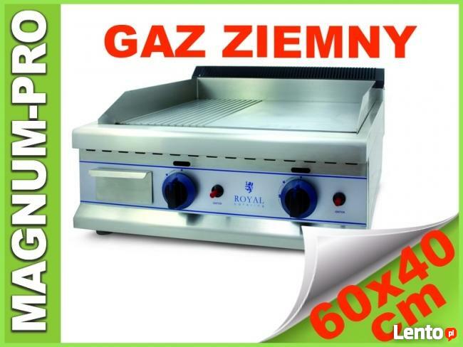 Podwójna płyta grillowa na gaz ziemny ryflowana