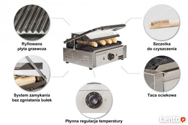 Grill kontaktowy opiekacz do bułek pojedynczy MAX