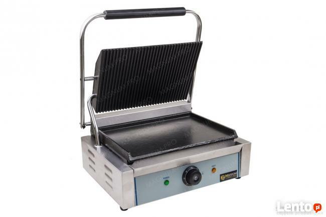 Grill kontaktowy opiekacz do bułek gładki/ryflowany