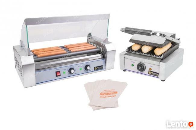 Teflonowy zestaw do hot dogów BASIC grill+podgrzewacz