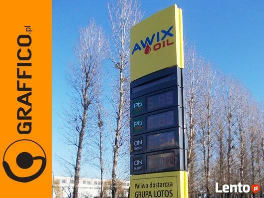 PYLON CENOWY, REKLAMOWY dla stacji paliw _ GRAFFICO