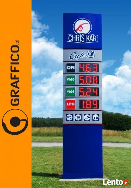 PYLON CENOWY, REKLAMOWY dla stacji paliw _ GRAFFICO
