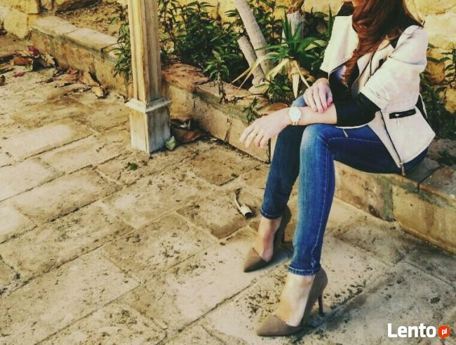 Kurtka Damska JeansSkóra Ramoneska Beż #113