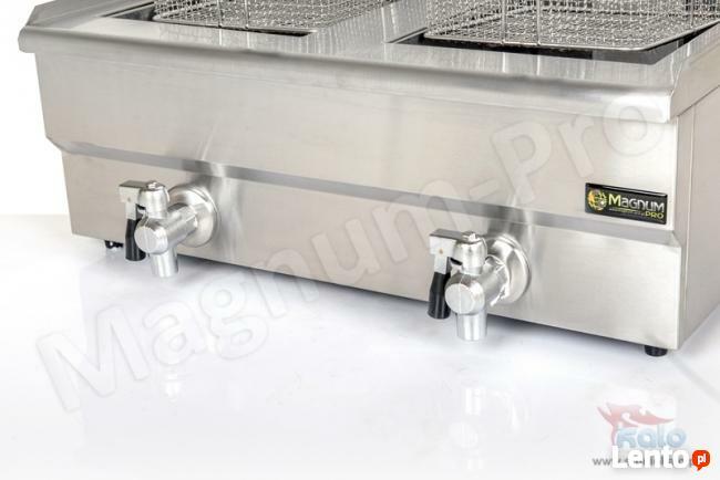 Podwójna frytkownica 2x16 frytownica kranik spustowy 400V