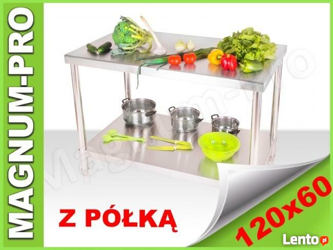 Stół roboczy blat gastronomiczny 120 x 60 cm z półką