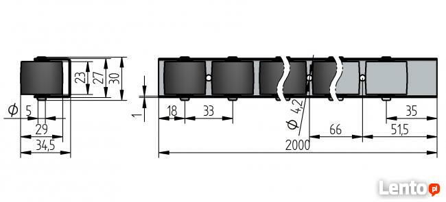 Listwa rolkowa typ 100 antystatyczna ESD