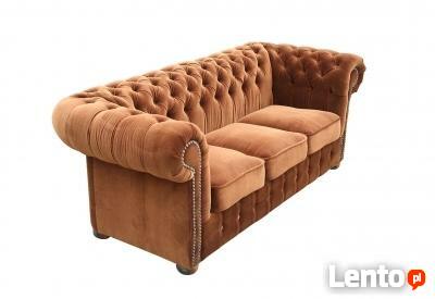 Sofa Chesterfield Classic - plusz, materiał, tkanina