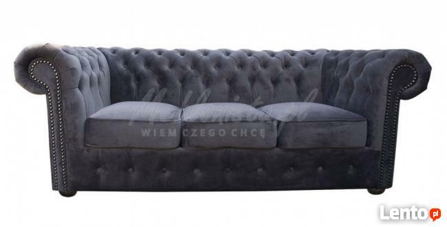 Sofa Chesterfield Classic - plusz, materiał, tkanina
