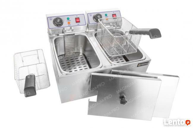 Podwójna frytkownica frytownica 2x8L 230V zimna strefa