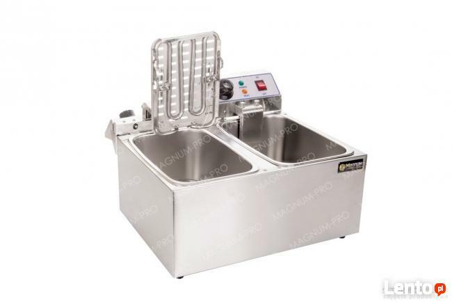 Podwójna frytkownica frytownica 2x8L 230V zimna strefa
