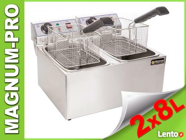 Podwójna frytkownica frytownica 2x8L 230V zimna strefa