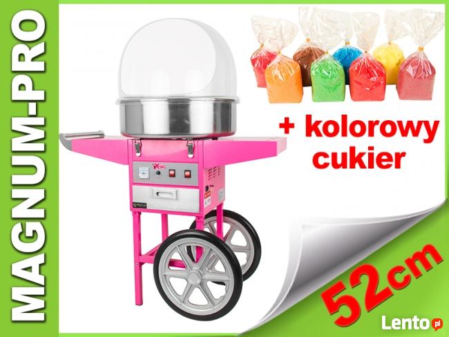 Maszyna do waty cukrowej na kółkach + osłona + cukier gratis