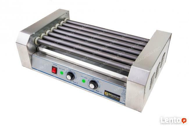 Rolkowy podgrzewacz do parówek teflon 7 rolek do hot dogów