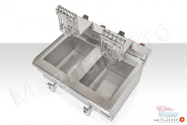 Podwójna frytkownica frytownica 2x16L kranik spustowy 230V