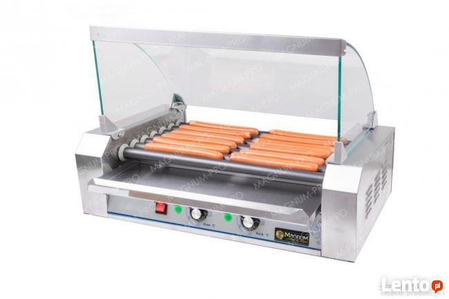 Rolkowy podgrzewacz do parówek teflon 7 rolek do hot dogów