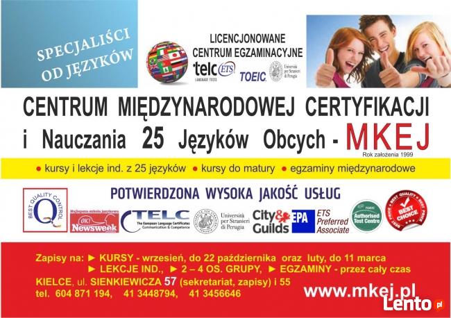 Kursy WAKACYJNE J. ANGIELSKIEGO- MKEJ Szkoła Językowa Kielce