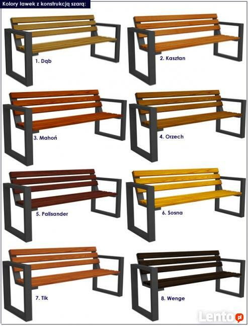 Ławka Ogrodowa Miejska Drewniana == 24 Kolory do wyboru !