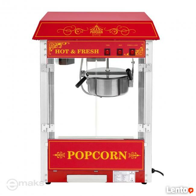 Maszyna do popkornu czerwień retro FV 1600W