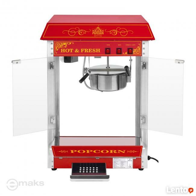 Maszyna do popcornu na kołach wózek czerwona FV